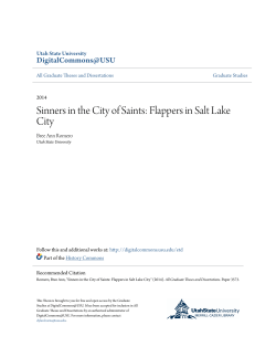 Sinners in the City of Saints: Flappers in Salt Lake City