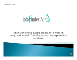 An intranet web based program to work in conjunction with