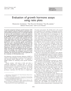 Evaluation of growth hormone assays using ratio plots