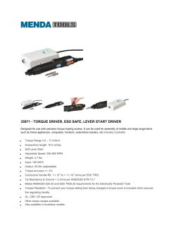 35971 - TORQUE DRIVER, ESD SAFE, LEVER START DRIVER