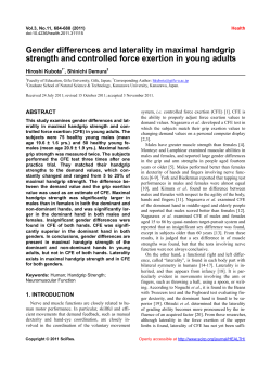 Gender differences and laterality in maximal handgrip strength and