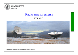 Radar measurements