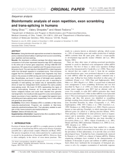 Bioinformatic analysis of exon repetition, exon scrambling and trans