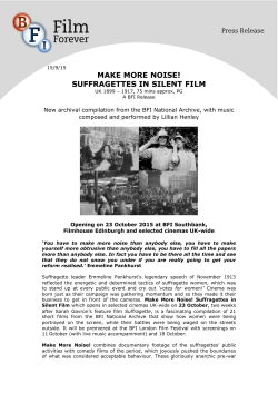 Make More Noise! Suffragettes in Silent Film