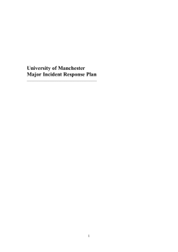University Of Manchester Major Incident Response Plan