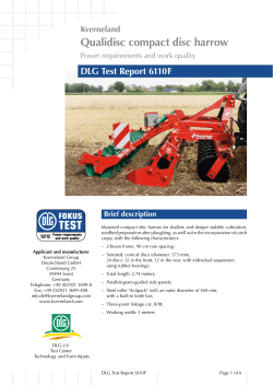 DLG Test Report, 6110F, Kverneland, Qualidisc compact disc