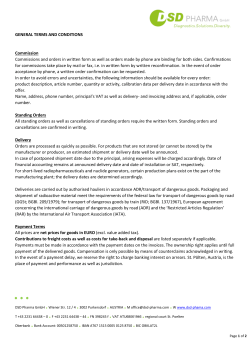 GENERAL TERMS AND CONDITIONS Commission Commissions