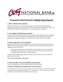 Frequently Asked Questions Mobile Check Deposit