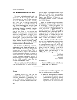 MCH Indicators in South Asia Reply