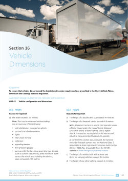 Section 16 Vehicle Dimensions - National Heavy Vehicle Regulator