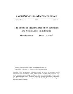 The Effects of Industrialization on School Enrollment and Youth