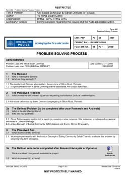 Form 302 - Problem Solving Process
