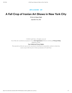 A Fall Crop of Iranian Art Shows in New York City