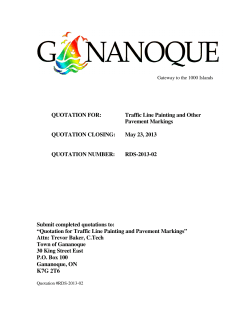 QUOTATION FOR: Traffic Line Painting and Other Pavement