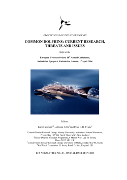 common dolphins: current research, threats and issues