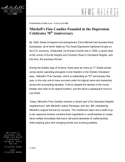 Mitchell`s Fine Candies Celebrates 70th Anniversary