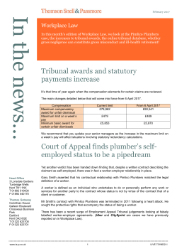 Tribunal awards and statutory payments increase Court of Appeal