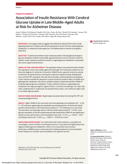 Association of Insulin Resistance With Cerebral Glucose Uptake in