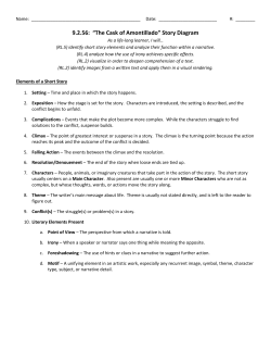 9.2.56: &ldquo;The Cask of Amontillado&rdquo; Story Diagram