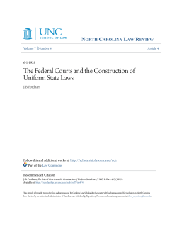 The Federal Courts and the Construction of Uniform State Laws