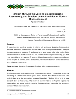Nihilism Through the Looking Glass: Nietzsche - PUC-SP