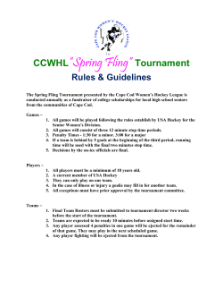 Spring Fling 2010 Rules - Cape Cod Women`s Hockey League