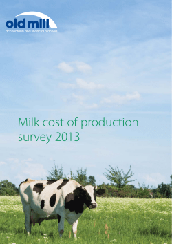 Milk cost of production survey 2013