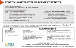 HOW TO LOOK UP YOUR PLACEMENT RESULTS