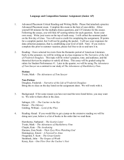 Language and Composition Summer Assignment (Junior AP) 1