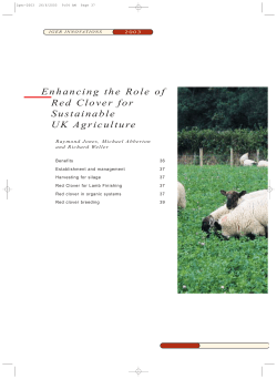 Enhancing the Role of Red Clover for Sustainable UK Agriculture