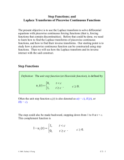 Laplace Transforms, Part 2
