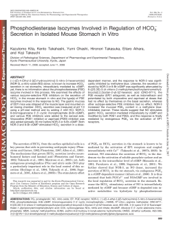 Phosphodiesterase Isozymes Involved in Regulation of HCO3