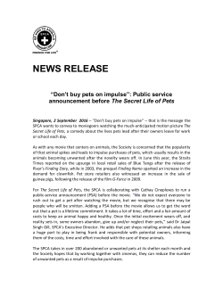 news release - SPCA Singapore