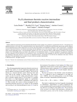 Fe2O3/aluminum thermite reaction intermediate and final products