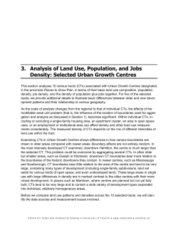 3. Analysis of Land Use, Population, and Jobs Density: Selected