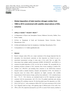 Global deposition of total reactive nitrogen oxides from 1996