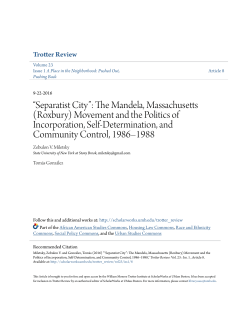 Separatist City - ScholarWorks at UMass Boston
