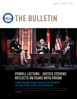 powell lecture: justice stevens reflects on years with friend