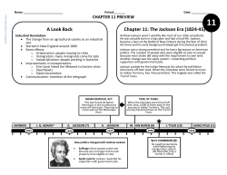 A Look Back Chapter 11: The Jackson Era (1824-45)