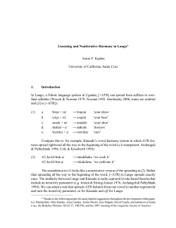 Licensing and Noniterative Harmony in Lango