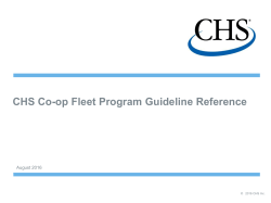 CHS Co-op Fleet Program Guideline Reference