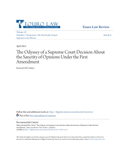 The Odyssey of a Supreme Court Decision About the Sanctity of