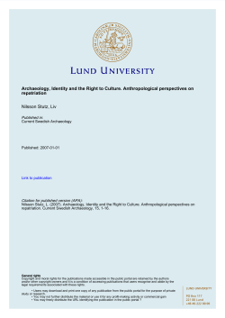 Archaeology, Identity and the Right to Culture. Anthropological