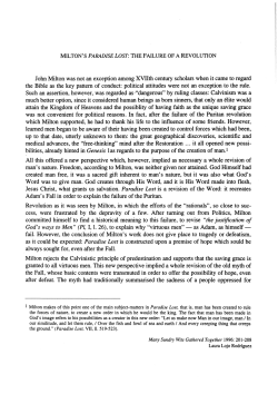 Milton`s Paradise Lost: the failure of a revolution