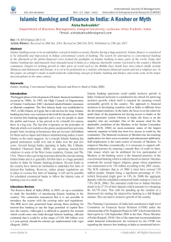 Islamic Banking and Finance in India: A Kosher or Myth