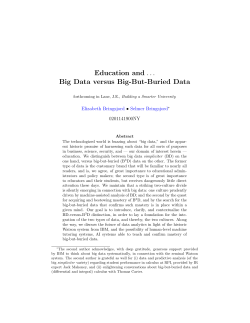 Education and Big Data versus Big-But-Buried Data