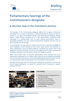 Parliamentary hearings of the Commissioners-designate
