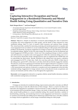 Capturing Interactive Occupation and Social Engagement in a