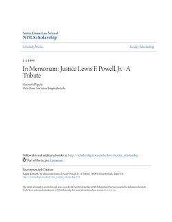 In Memoriam: Justice Lewis F. Powell, Jr. - A Tribute