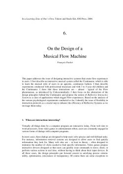 6. On the Design of a Musical Flow Machine